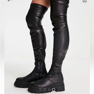 ASOS Chunky Flat Over The Knee Boots